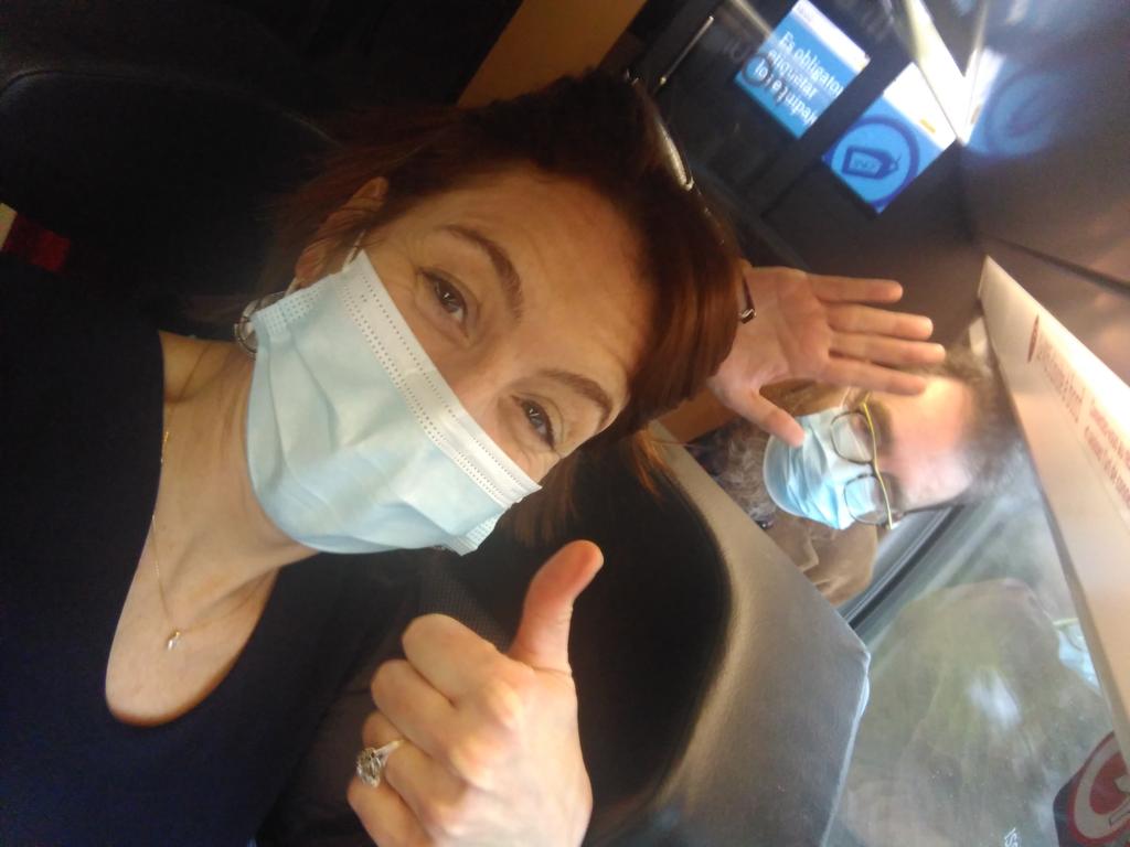 CarolineRizza1's tweet photo. We made it! Despite the "malaise voyageur", the 20min-delay while we had only 15min of correspondance! I had to anticipate, negociate with the contrôleur 😅 but the TGV waited for us! Conclusion: @charoy is mitigating my travel effect! 🤣🤞🏻#maciv @FBenaben @a_montarnal @tinacomes https://t.co/Sr5GlhFlC0