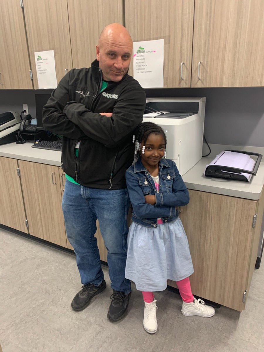 One of our <a href="/GarciaGators/">GarciaGators</a> Kindergartners, Devyn, is Principal for the day! She is accepting no nonsense!