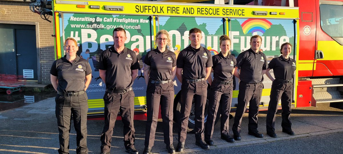 SuffolkFire's tweet photo. Our latest #oncall firefighters have successfully completed the first week of their Approved to Ride course @SFRSTraining Next week they move onto #RTC and #Trauma training. Could you be next? https://t.co/bJRmn4ahXv