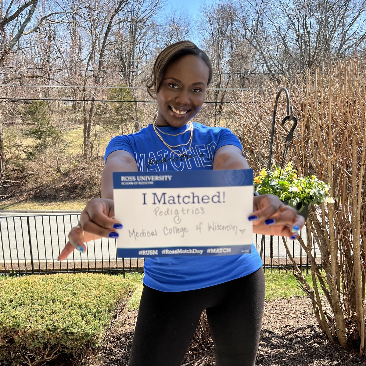 DrMickieMD's tweet photo. Issa MATCH! I’m going to Wisconsin, tied for #1 in my heart. I am so stoked! #PedsMatch22 #Match2022 #MedTwitter22 #IPickedPeds #FutureFAAP #RossMatchDay #NextGenPeds https://t.co/up4NGqM3zJ