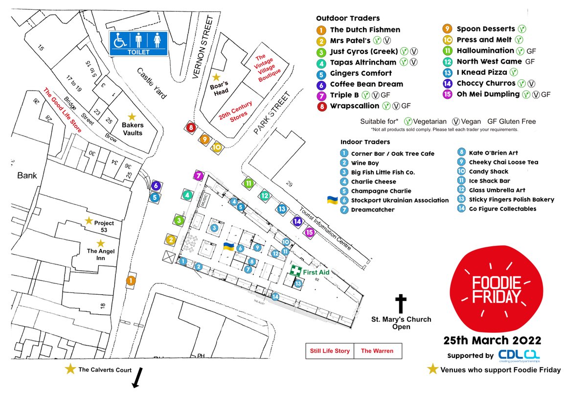 It's next Friday! Please RT our Trader Map with all your faves @tapasaltrincham @justgyros @triplebagels @wrapscallion_co @halloumination @i_knead_pizza @ohmeidumpling @PressandMelt @NW_Game @ChoccyChurros @GingersComfort @spoondesserts @coffeebeansarah & welcoming @mrspatels 😋