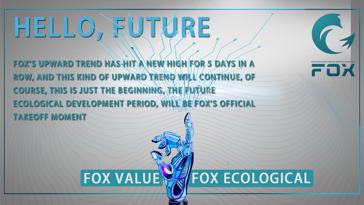 Fox__media's tweet photo. FOX's upward trend has hit a new high for 5 days in a row, and this kind of upward trend will continue, of course, this is just the beginning, the future ecological development period, will be FOX's official takeoff moment https://t.co/eidfk6Vp9i