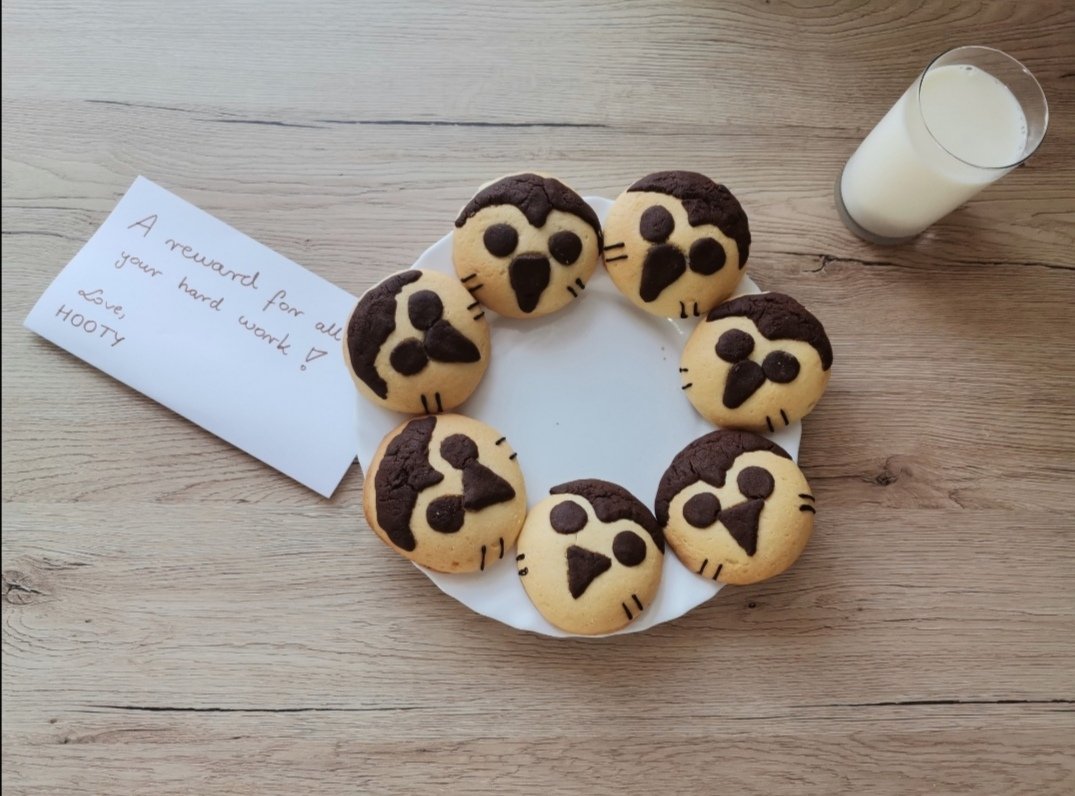 The_owl_house_'s tweet image. Hooty cookies with sleeping nettles made in celebration of The owl house returning 🦉
@DanaTerrace