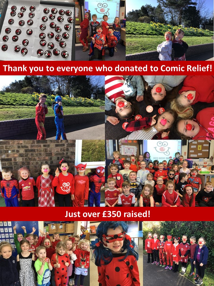 A massive thank you to all of our wonderful children and families who help us to support <a href="/comicrelief/">Comic Relief</a> <a href="/comicreliefsch/">Comic Relief Schools</a> today. We raised just over £350 for this wonderful charity ❤️💙