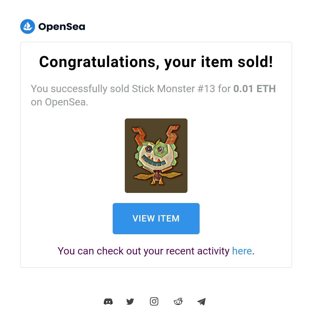 MonstersStick's tweet photo. SOOOOOLD!!!! I can't believe my eyes! 5 sales today!!! We are 🚀🚀🚀 to the moon! 
 Thank you so much my dear friend @Ikky_Arts for your support!!!!
#NFTCommunity #NFT #NFTdrop https://t.co/wSlLa0VkcO