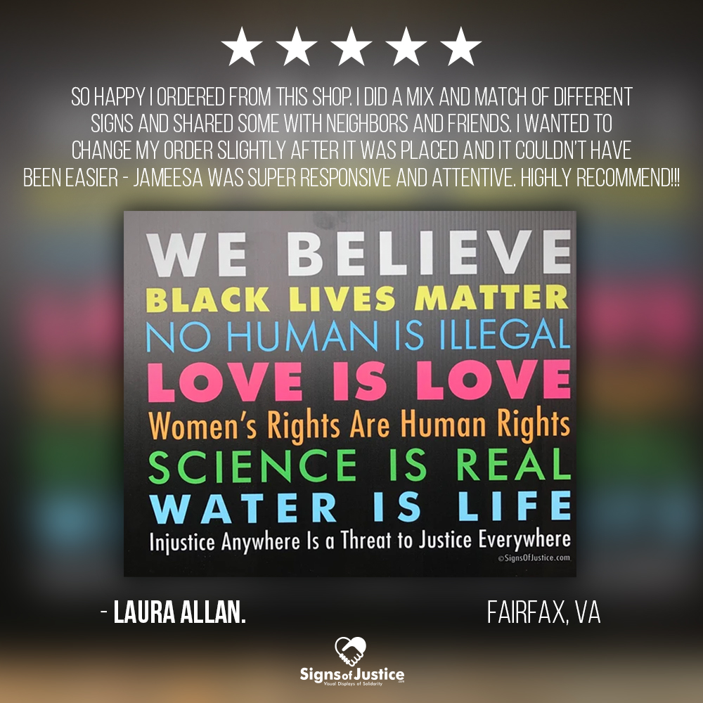 signsofjustice's tweet photo. #HappyCustomers #SocialJustice #SignsOfJustice #WEBELIEVE https://t.co/iTE7w3dYsS