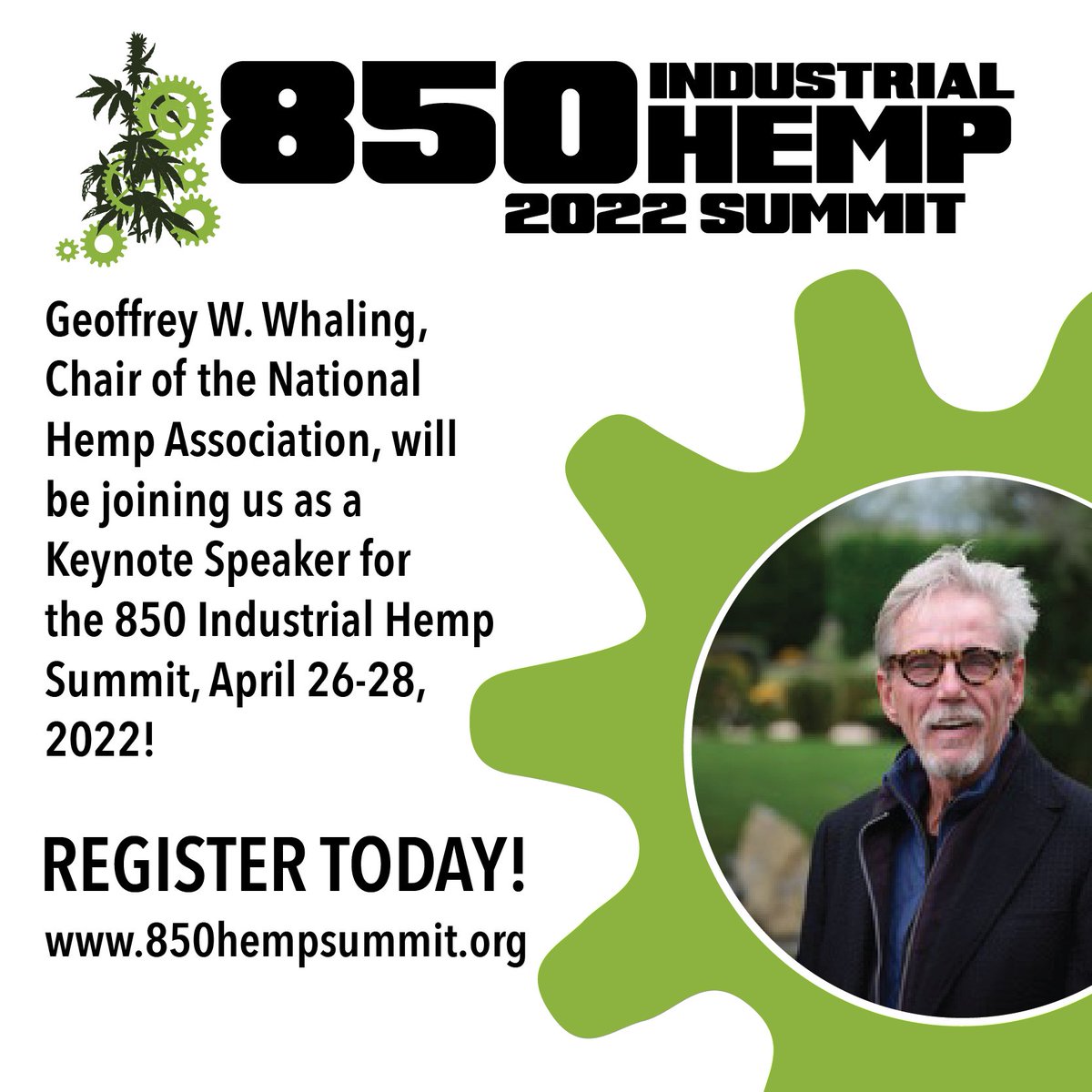 Chair of National Hemp Association to speak at 850 Hemp Summit in Tallahassee in April!  850hempsummit.com