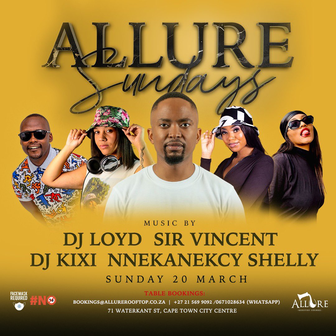 Day vibes this Sunday at Allure. Doors open at 1pm