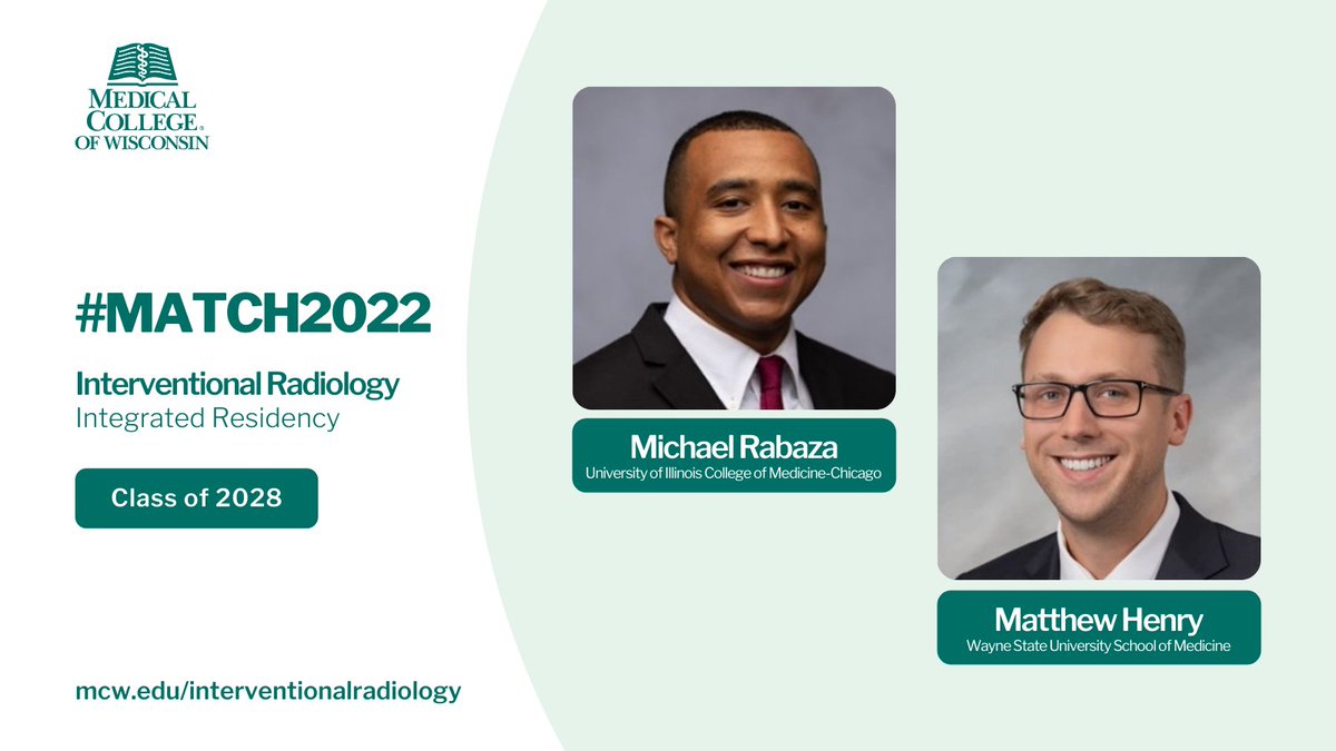MCW VIR (@mcw_vir) on Twitter photo Finally… #MatchDay2022 is here! Welcome, Michael and Matthew! We're excited for you to join the <a href="/MedicalCollege/">Medical College of Wisconsin</a> <a href="/MCW_VIR/">MCW VIR</a> team. Congratulations, #FutureRadRes!
<a href="/mjdhenry/">Matthew Henry, MD, MS</a> <a href="/paragpatel_IR/">Parag Patel</a> <a href="/MattScheidtVIR/">Matt Scheidt</a> <a href="/MCWRadiology/">MCW Radiology</a> <a href="/MCWSurgery/">MCW Surgery</a> #TwittIR #IR #IRad #IRadRes #MCWmatch22 #Match22 Finally… #MatchDay2022 is here! Welcome, Michael and Matthew! We're excited for you to join the <a href="/MedicalCollege/">Medical College of Wisconsin</a> <a href="/MCW_VIR/">MCW VIR</a> team. Congratulations, #FutureRadRes!
<a href="/mjdhenry/">Matthew Henry, MD, MS</a> <a href="/paragpatel_IR/">Parag Patel</a> <a href="/MattScheidtVIR/">Matt Scheidt</a> <a href="/MCWRadiology/">MCW Radiology</a> <a href="/MCWSurgery/">MCW Surgery</a> #TwittIR #IR #IRad #IRadRes #MCWmatch22 #Match22