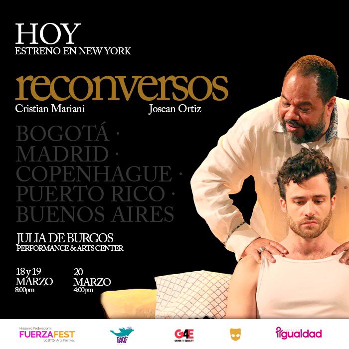 FundIgualdad's tweet photo. #Reconversos Esta semana termina la primera gira internacional de @reconversos en @nycgob
Orgulloses de nuestres activistas @caballeropaul y @mariani_actor que están recorriendo el mundo llevando desde el teatro un mensaje militante y artístico de denuncia y visibilidad ↘️ https://t.co/SIJWjJMUFi