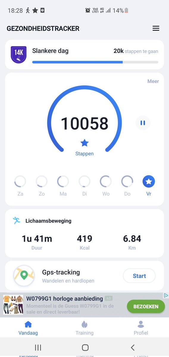 Ik heb nog eens van #modalshift gedaan vandaag én dat leverde 461 verbrande kcal op en vlotjes 10 000 stappen erbij! Gin Tonic well deserved denk ik dan! #goedweekend!