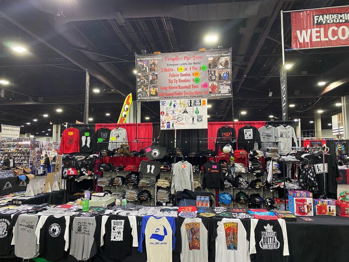 CreativeParTees's tweet image. We are ready for you #Fandemic! Booth 640. Everything’s on sale, and we have 2 FULL RACKS of $5.00 T-shirts, Tank Tops, and even a few long sleeve shirts! See you all soon:) Be sure to check out all of our fellow vendors and artists #ConLife #TWD #TWDFamily @FandemicTour