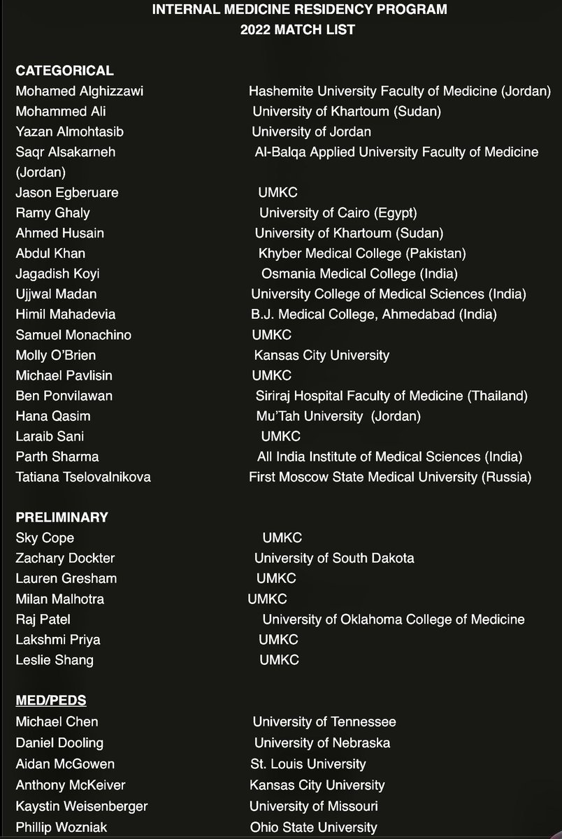 Beyond excited to welcome our new class of interns! Congratulations and we can't wait to see you! 🎉🥳

#MatchDay2022
#internalmedicine