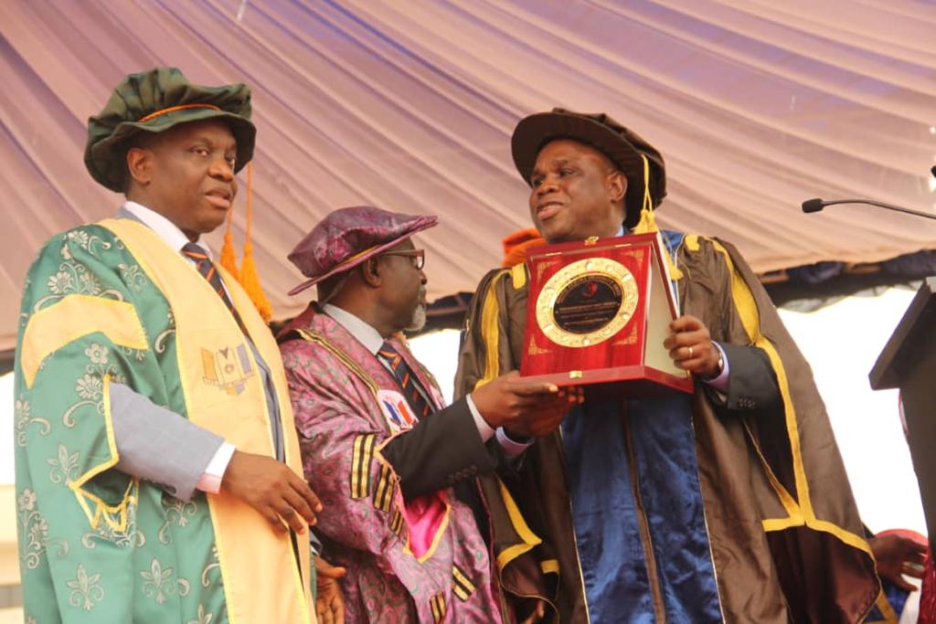 afreximbank's tweet photo. We are pleased to announce that the Senate and Council of @unizikoofficial conferred on #Afreximbank President, Prof. Benedict Oramah the University’s honorary degree of Development Economics at its 15th and 16th combined Convocation Ceremonies today! https://t.co/G01w5vhXcO