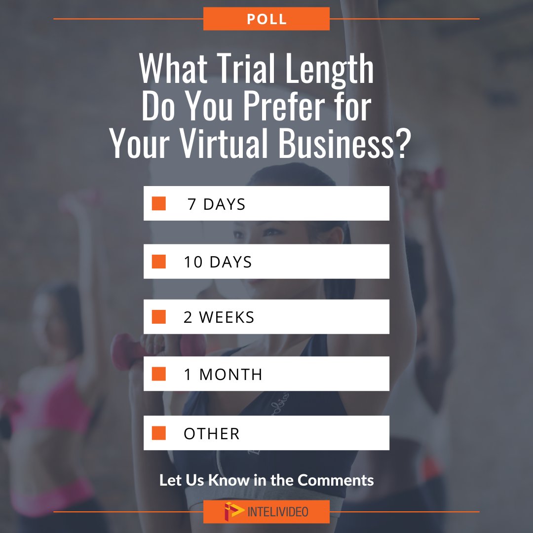 #Intelivideo #fitnessbusiness #hybridize #fitnesstech #healthandfitness #fitness #digitalfitness #poll #freetrial #subscriptiontrial