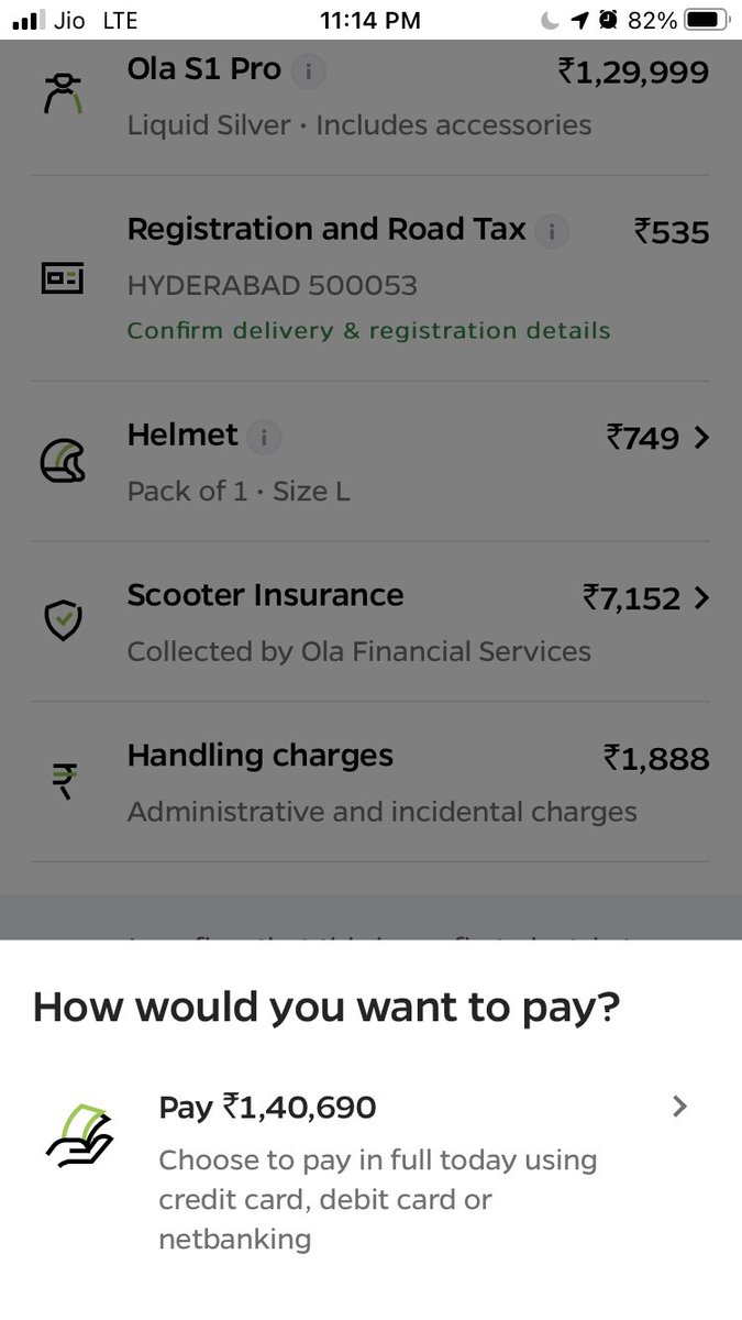 IAm_Mujtaba's tweet photo. @OlaElectric @ola_supports I’m unable to make payment in emi earlier I was provided emi options now it says pay in full pls rectify I’ll book https://t.co/AkWADfFEtG