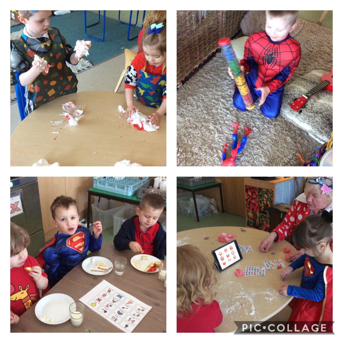 EPleanNursery's tweet photo. Lots of Superhero fun and wearing red to support Red Nose Day @comicrelief #powerofplean https://t.co/m56PPgD1Co
