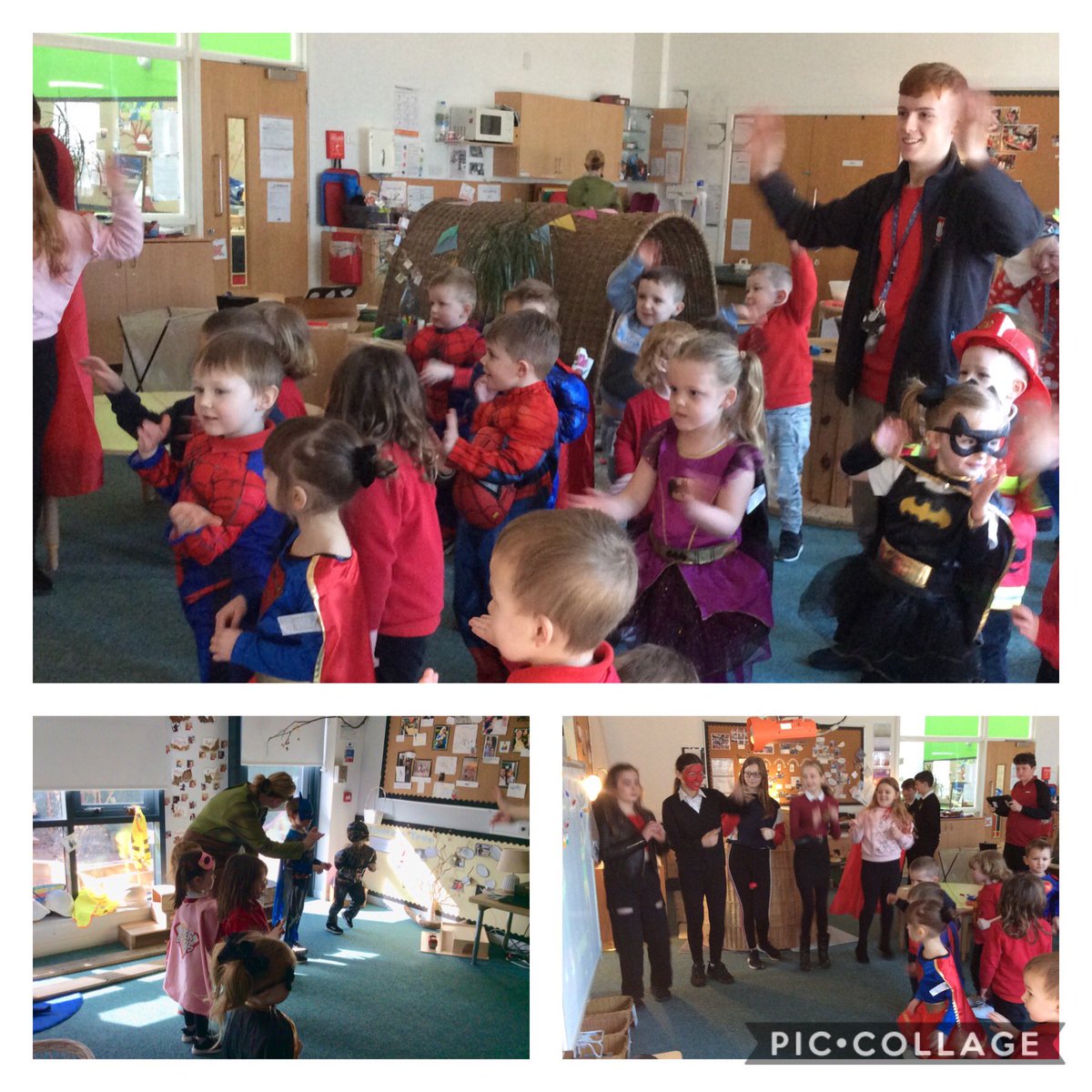EPleanNursery's tweet photo. Lots of Superhero fun and wearing red to support Red Nose Day @comicrelief #powerofplean https://t.co/m56PPgD1Co