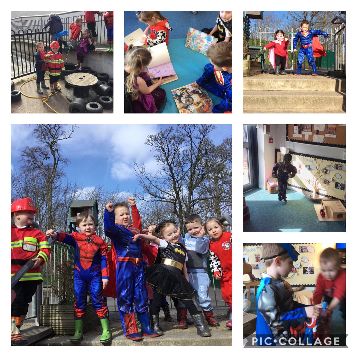 EPleanNursery's tweet photo. Lots of Superhero fun and wearing red to support Red Nose Day @comicrelief #powerofplean https://t.co/m56PPgD1Co