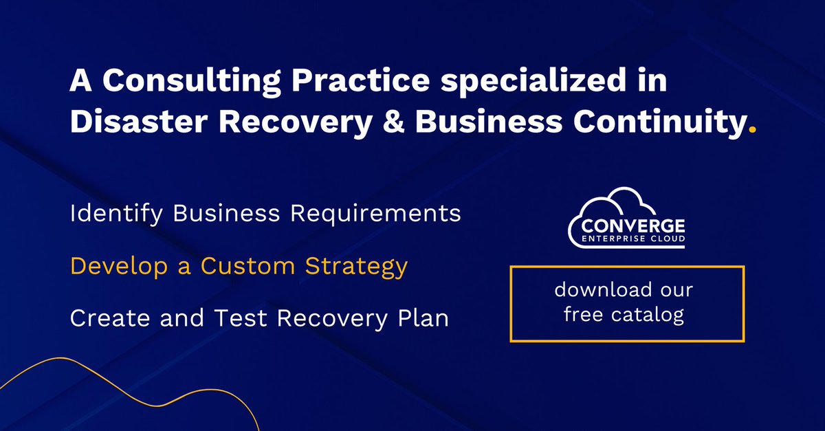 If you’d like to learn more about our robust Consulting Practice, follow the link to view our free Continuity Consulting Services and Deliverables Catalog. bit.ly/34PgRku

#DisasterRecovery #BusinessContinuity
