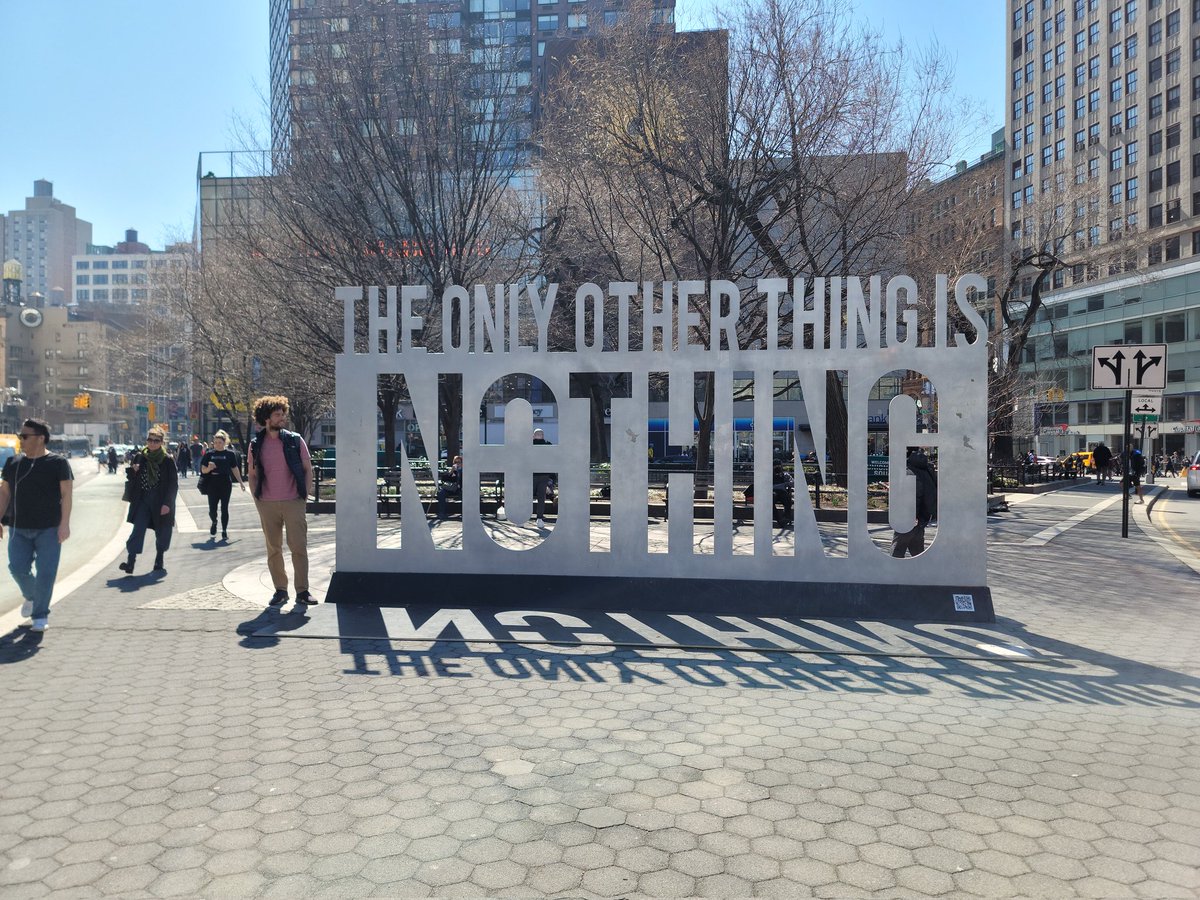 Spotted <a href="/Midabi/">MIDABI</a>'s 'the only other thing is nothing' installation in #UnionSquare #NYC 🤩

Visit seva.love/midabi to learn about the #NFT collection which includes a 1-of-1 #decentraland #metaverse ready edition of this sculpture ⭐️🙏💜