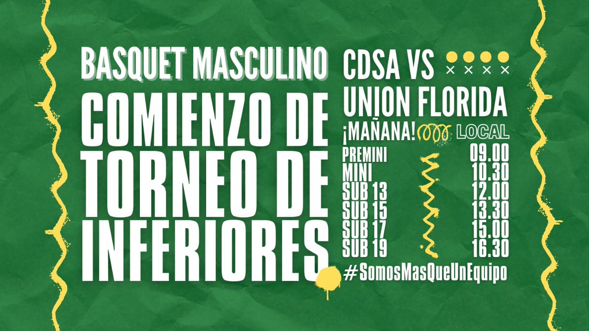 Mañana nuestros equipos de básquet masculino de inferiores se enfrentarán a Unión Florida de local en la primer fecha del torneo de <a href="/FEBAMBAok/">FEBAMBA</a>. 

#VamosDepor
#SomosMasQueUnEquipo