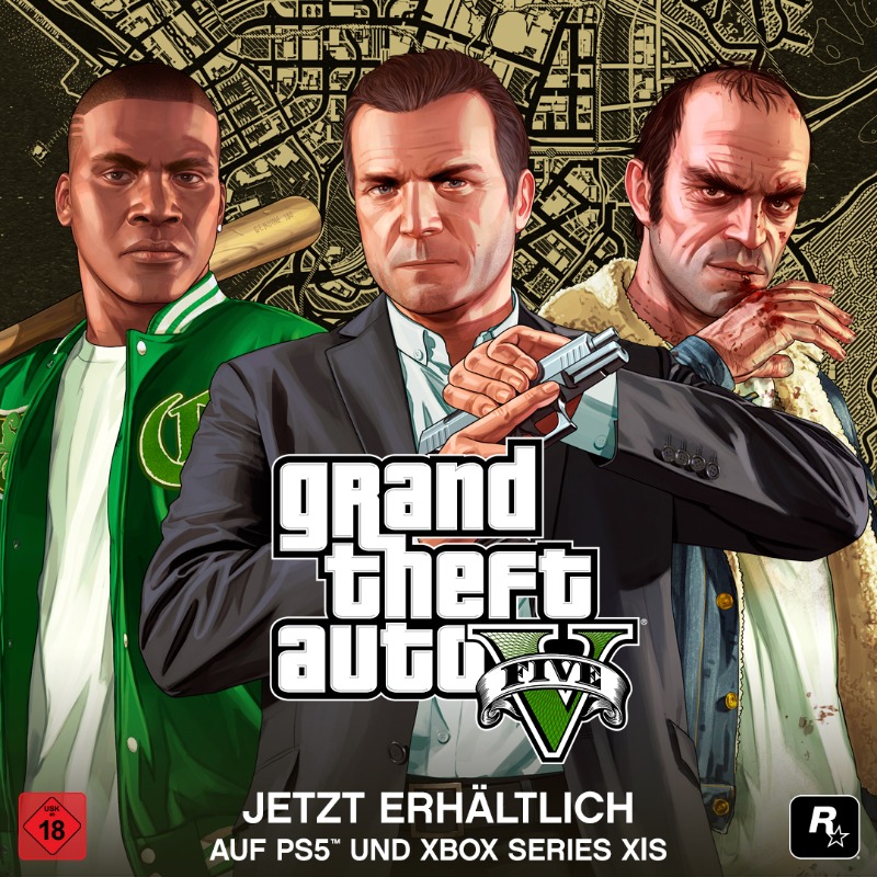 RockstarGames's tweet photo. Grand Theft Auto V und GTA Online sind jetzt auf PlayStation 5 &amp; Xbox Series X|S erhältlich.

Mit neuen Grafikmodi, verbesserten Texturen, HDR-Optionen und Ray-Tracing, schnelleren Ladezeiten, GTA-Online-Profilübertragung und mehr.