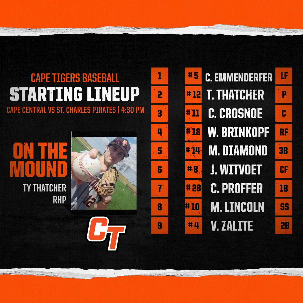Cape_Tigers's tweet photo. WE HAVE BASEBALL!!! Our Tigers kick off the 2022 Season at Home on our new turf field today against the Pirates from St. Charles! Come out and support our Tigers and enjoy a great atmosphere at Central High School! https://t.co/QpBiOjGlt6