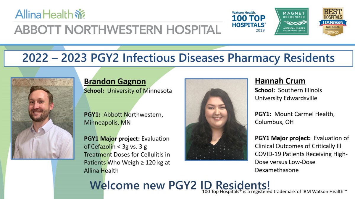 Krista Gens (@kristadgens) on Twitter photo 🎉📣 Excited to announce next year's PGY2 ID Residents at <a href="/AbbottHospital/">Abbott Northwestern</a>! Give a heyo and a follow to <a href="/BRG_PharmD/">Brandon Gagnon</a> and <a href="/HCrumPharmD/">Hannah Crum</a> ! 🎊🥳#IDTwitter <a href="/SIDPharm/">SIDP</a> #TwitteRx 🎉📣 Excited to announce next year's PGY2 ID Residents at <a href="/AbbottHospital/">Abbott Northwestern</a>! Give a heyo and a follow to <a href="/BRG_PharmD/">Brandon Gagnon</a> and <a href="/HCrumPharmD/">Hannah Crum</a> ! 🎊🥳#IDTwitter <a href="/SIDPharm/">SIDP</a> #TwitteRx