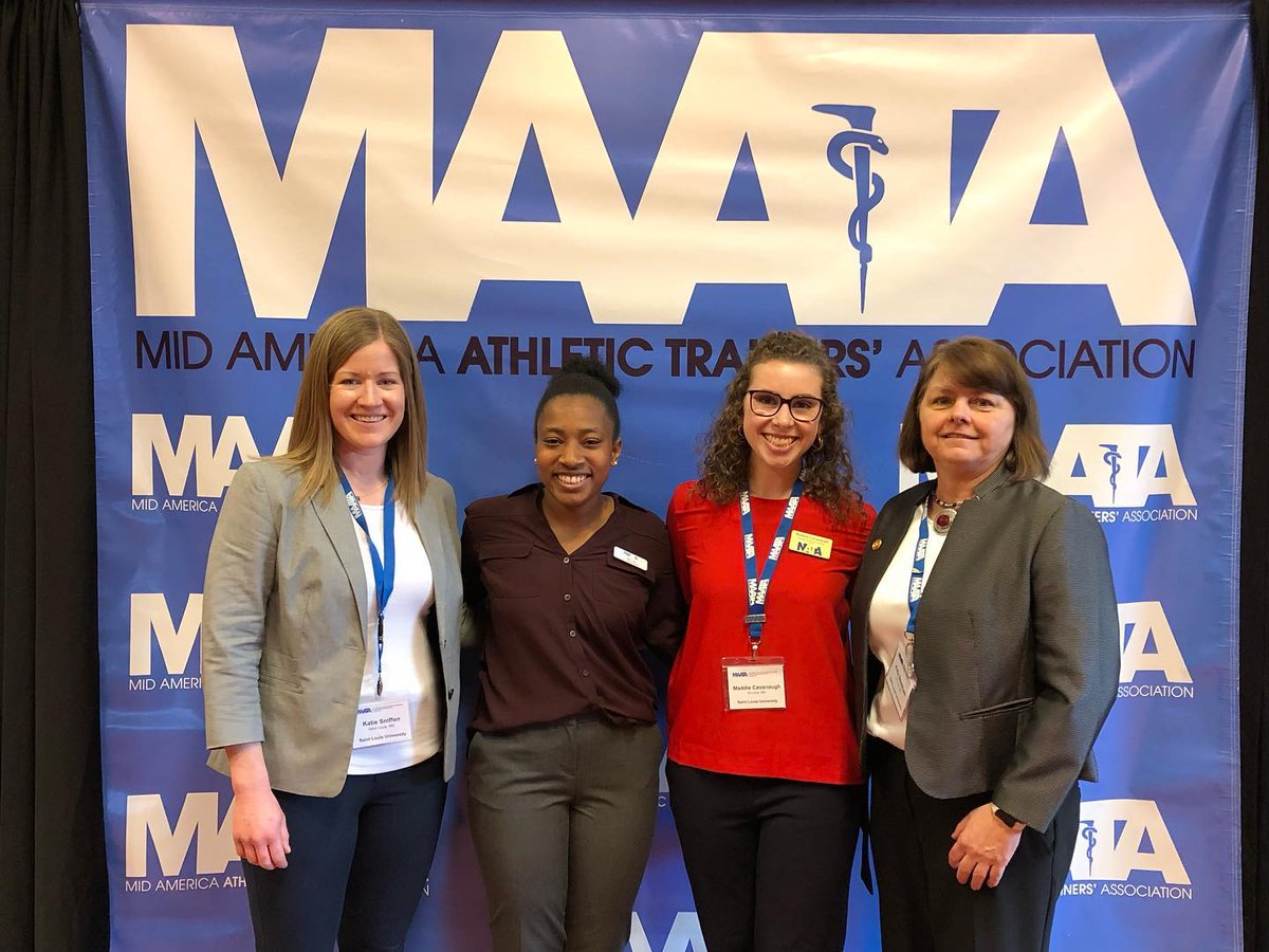 SLU_AT's tweet photo. SLU AT faculty and students are actively engaged at the MAATA Annual Meeting in Omaha, NE with Dr. Kitty Newsham and Katie Sniffen making presentations as well as Claire Love and Maddie Cavanaugh in leadership roles with the Student Leadership Committee! 
#ATsInAction #NATM2022 https://t.co/IpCybWCj7g