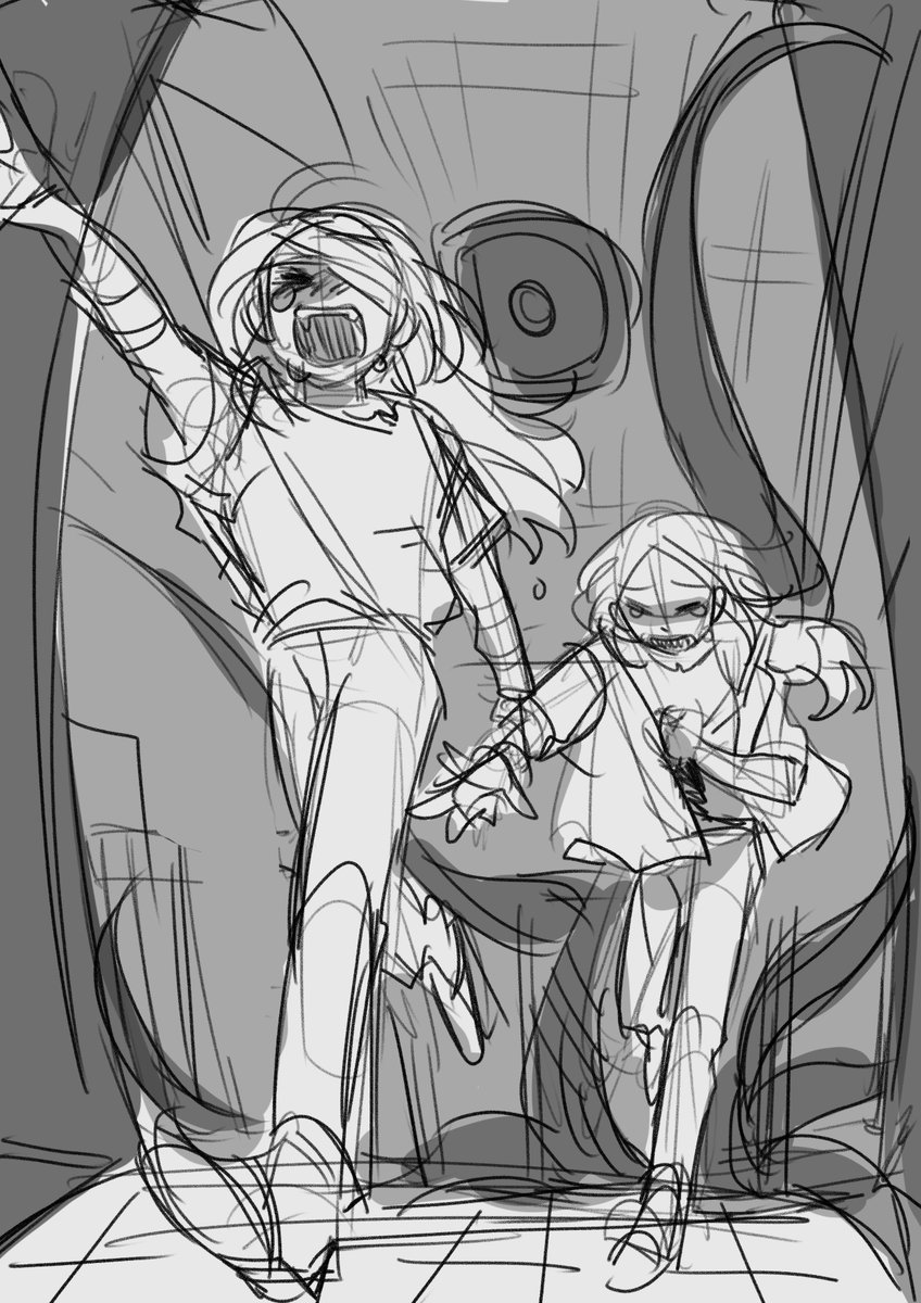 escaping together (very scary) 