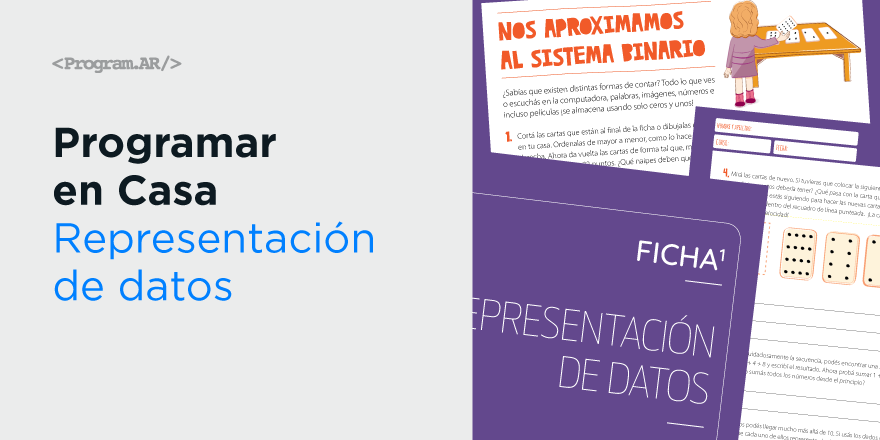 Programar2020's tweet photo. ¿Cómo funciona la representación de datos en las computadoras? Descargá las fichas de actividades de #ProgramarEnCasa y trabajá una aproximación al sistema binario.
👉🏽 https://t.co/Ejy590DXoe https://t.co/y87k4xUG6o