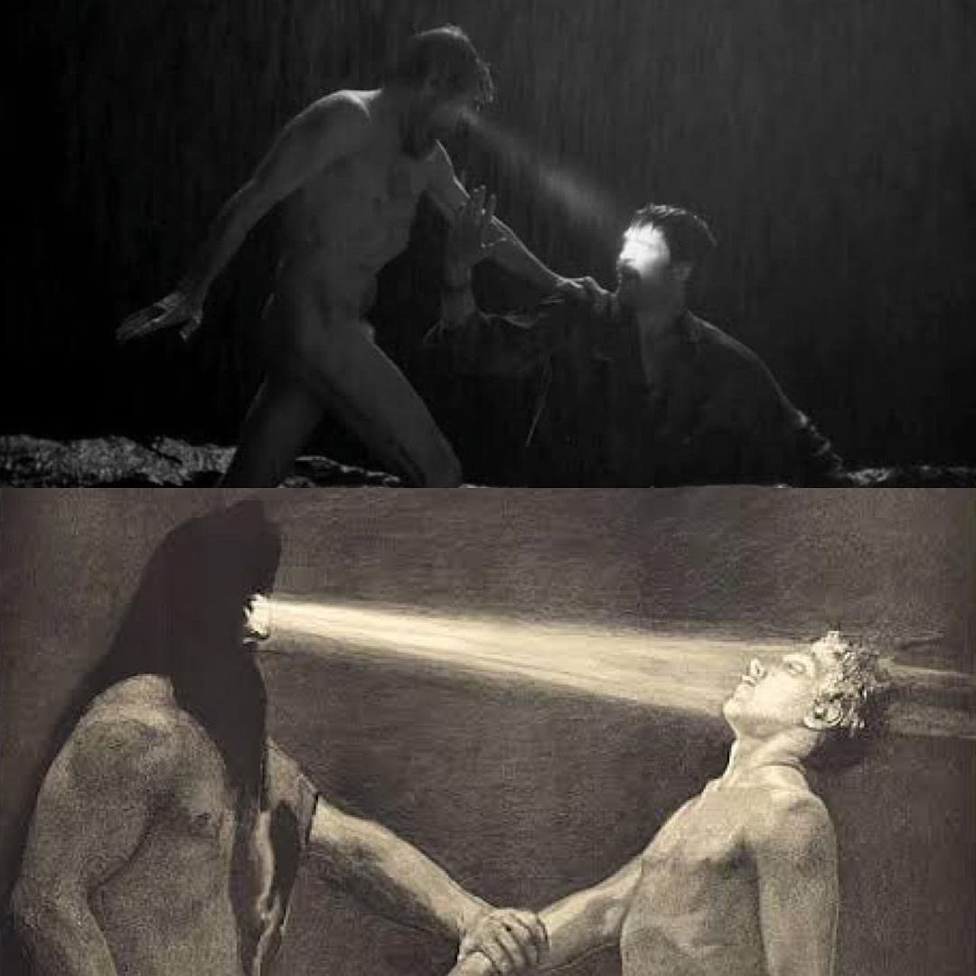 arkeologbirey's tweet photo. Robert Eggers'in 'The Lighthouse' (2019) adlı filmi ve Sascha Schneider'in 'Hypnosis';1904) adlı eseri https://t.co/J17nQNFzBx