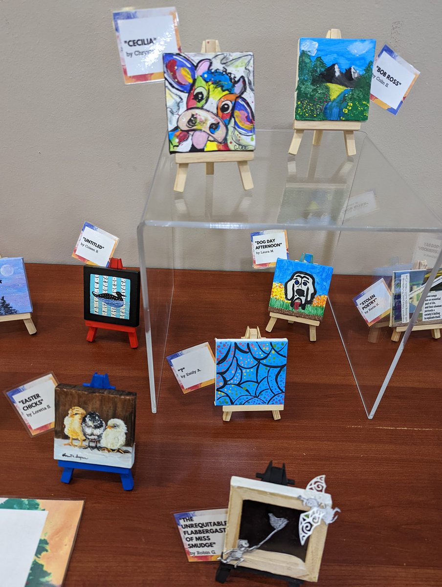 ScappooseLib's tweet photo. Come check out our #TinyArtShow, we have some serious talent in our community! Thanks to all those who participated. The art will be on display until March 28th. https://t.co/j9pHXlvZS3