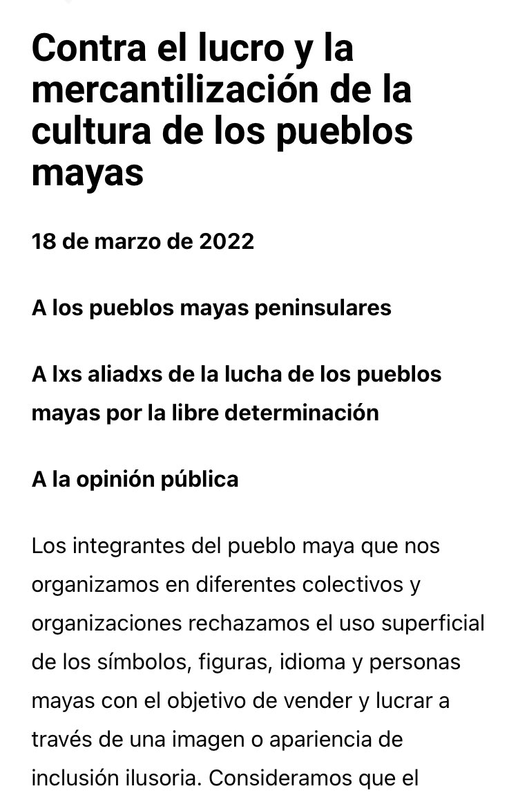 historiamaya's tweet photo. Compartimos el comunicado de diferentes organizaciones y colectivos mayas. Nos pronunciamos en contra del lucro y la mercantilización de la cultura de nuestros pueblos. Una historia larga cuyo más reciente episodio es el festival extractivista Páay T'aan. 
https://t.co/xVmWMhcCEa https://t.co/zYm3m0d7Tj