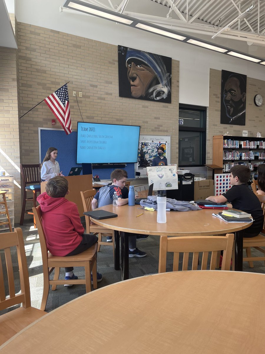 LibraryEms's tweet photo. WEL students presenting their sports franchise expansion projects. #teamwork #collaboration https://t.co/HSgLyGEJ4p