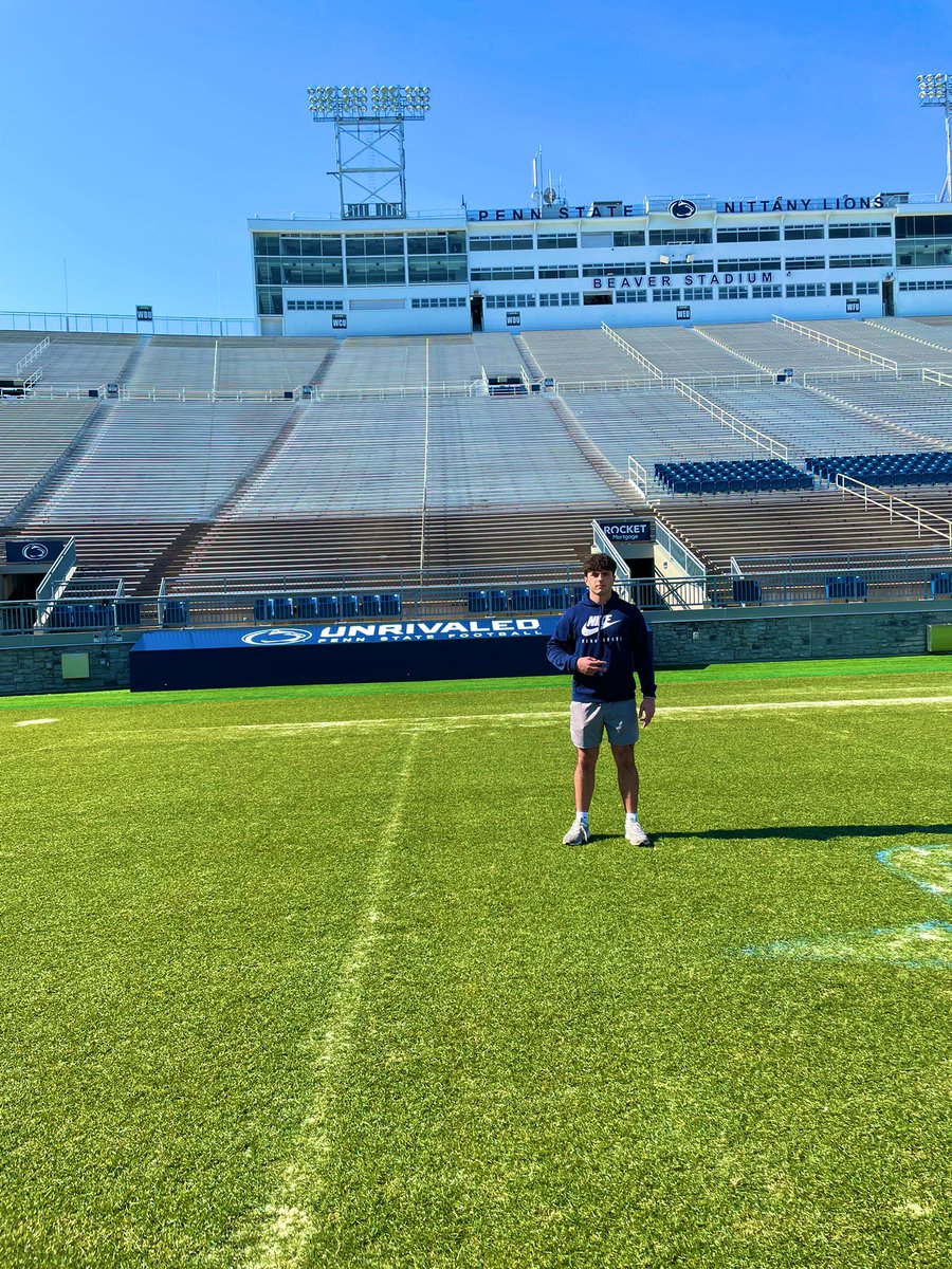 Had a great visit <a href="/PennStateFball/">Penn State Football</a> Thank you for having me! <a href="/Coach_Elby/">Rashad Elby</a> <a href="/chrismahon_/">Chris Mahon (Slim)</a> <a href="/ZemaitisTouch_/">Alan “AZ” Zemaitis</a>  <a href="/_CallMeCoachK_/">Coach K</a>