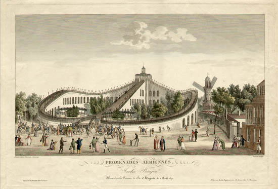 RCT_Classic's tweet photo. Feast your eyes on the first modern RollerCoaster! 🎢 

The Promenades Aériennes opened in Parc Beaujon in Paris on July 8, 1817 and featured wheeled cars securely locked to the track, and guide rails. 🌟 https://t.co/ViDhCwxZGH