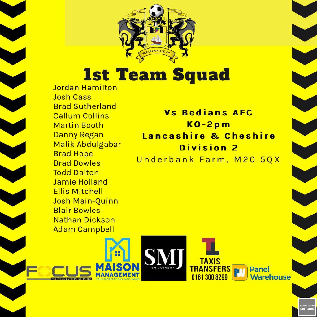 SQUAD: 
Seconds have a week off so we’ve just got the first team looking to go into next Friday’s final on a strong note

#UTE🎗