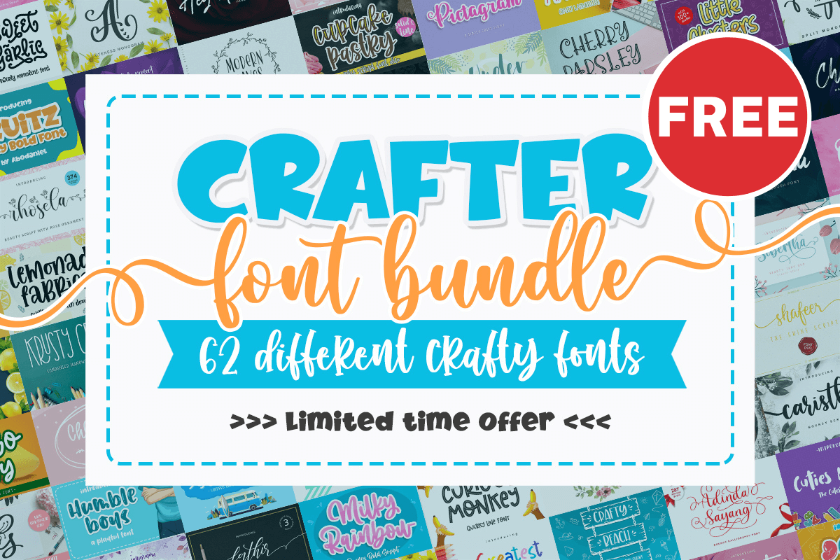 FreeCommClipArt's tweet photo. [Free Fonts] Creative Fabrica is giving away this bundle of 62 fonts for free. I don't know why they call them "Crafter" fonts but these are some some super fun script fonts that will add variety to your designs. https://t.co/pskjIUVkUt

#freefonts #bestfonts https://t.co/pPcAws0gKB