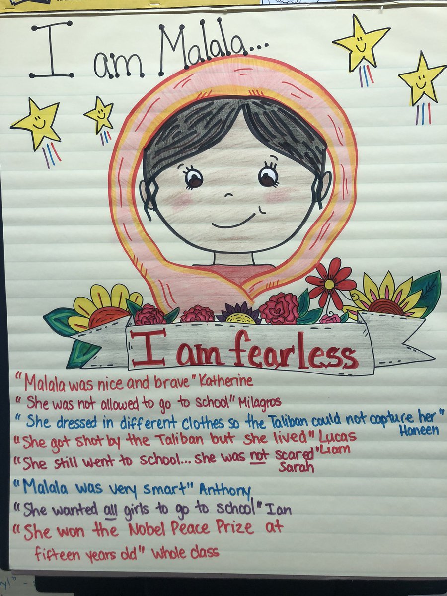 1stgradePS60Q's tweet photo. We are FEARLESS… just like Malala Yousafzai! 🤍💪🏼🤩#WomensHistoryMonth #HERstory #FearlessFirstGraders 🥰@NYCSchools @PS60queens @literacy_fox @MrsHarrisonPS60 @District27NYC https://t.co/oHR4gnjoNk