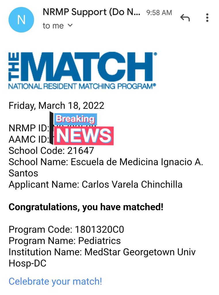 CarlosVarelaCh's tweet image. To my younger self: thank you never letting go of your dreams, thank you for holding on and pushing through.
Thank you to every kind soul I&apos;ve met in this amazing journey. I am happy to say I&apos;m officially becoming a @MedStarGUH Peds PGY-1!🤩🤩
#Match2022 #PedsMatch22 #catracho 🇭🇳