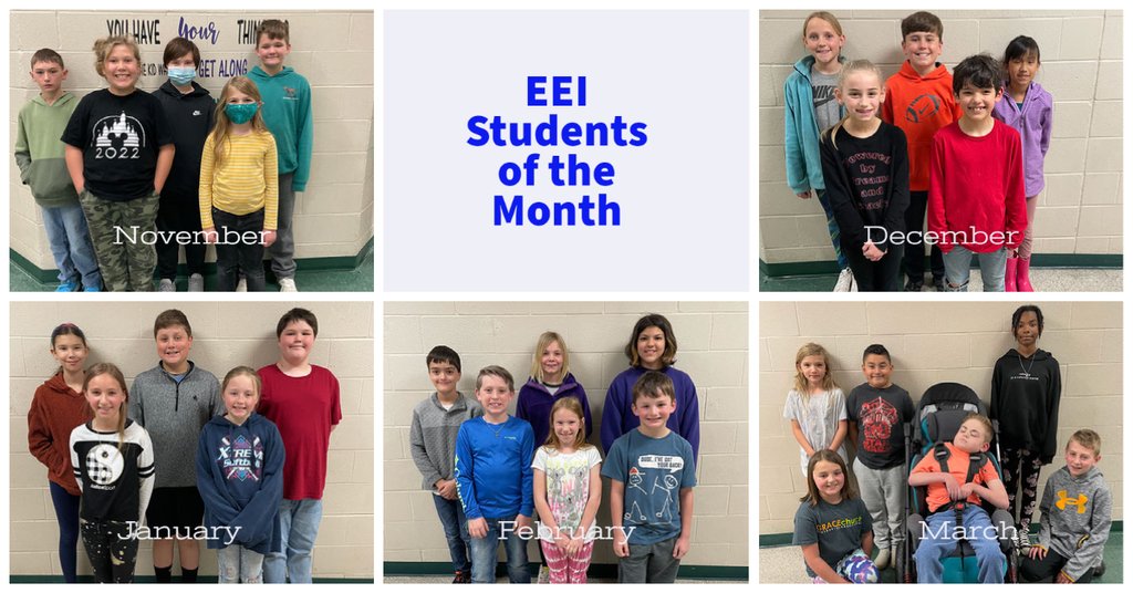 EEI wants to congratulate all of our students of the month!