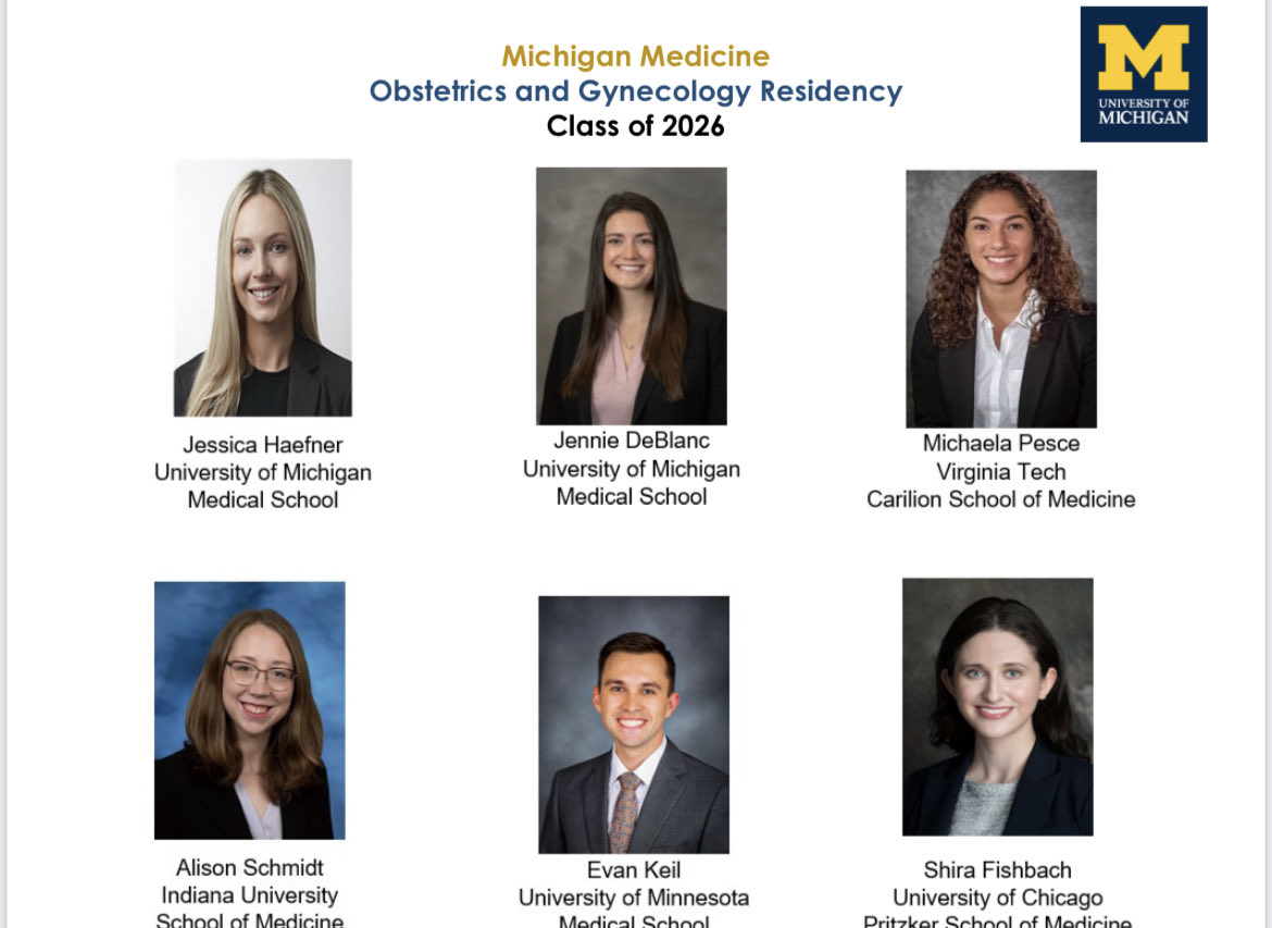 Welcoming the ⁦@UMichOBGYN_Res⁩  2026! Can’t wait to see you all in ⁦Ann Arbor.  Congratulations and #goblue!  #deliveringvictors ⁦@umichmedicine⁩