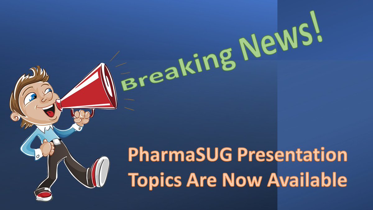 pharmasug's tweet photo. BREAKING NEWS! Have you heard? The list of presentations is now available. Visit https://t.co/zNqoLLyD8e to start planning your conference schedule. Can't wait to see these great presentations at #PharmaSUG in Austin, TX. https://t.co/AbWCeSgpRj