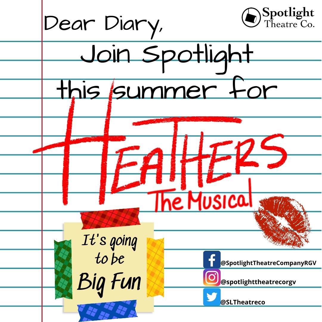 We are excited to announce this summer’s show is Heathers The Musical!! Keep a lookout for updates on audition requirements on all of our social media platforms. #spotlighttheatrecompany #summerofbigfun