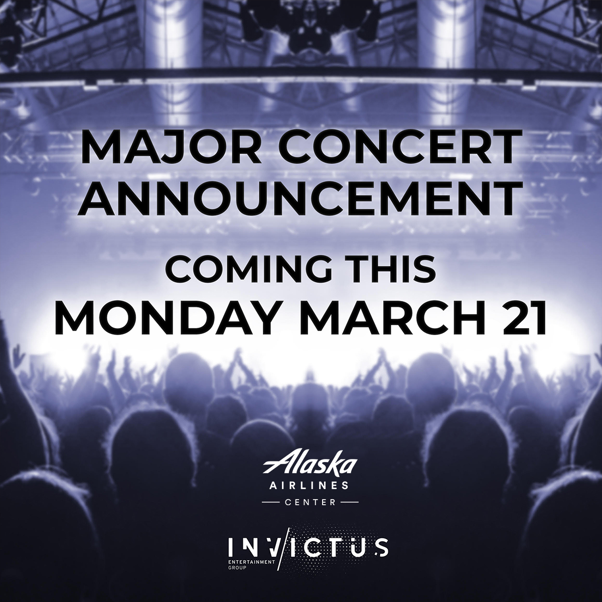 ANCHORAGE, AK!! Mark your calendars for 7am local THIS MONDAY, MARCH 21st – LIVE MUSIC IS BACK - and we have a huge concert announcement coming your way! Check back with us Monday morning!