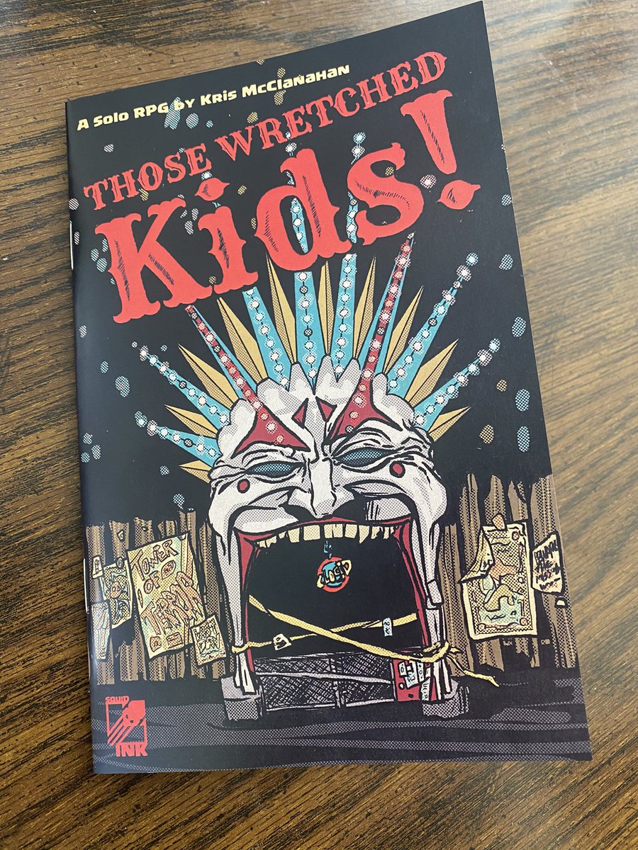 DeeplyDapper's tweet photo. Awww yeah- THOSE WRETCHED KIDS, my solo TTRPG based on @pangalactic’s Wretched &amp; Alone system has arrived and look great!! @inkycalamari #zinemonth https://t.co/8JchnTRz1E