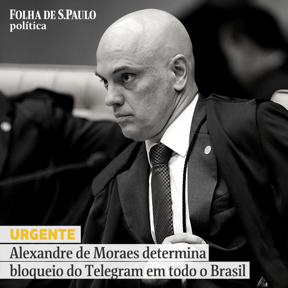 Ministro Alexandre de Moraes determina bloqueio do Telegram no