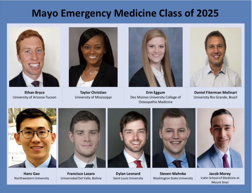 We’re so excited for our incoming @mayoclinicemres Class of 2025!